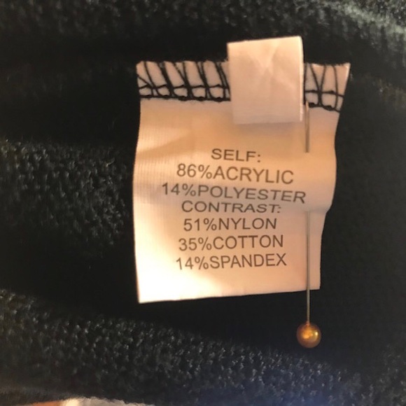 8 Sweater Dress Black Beads Tassels Lace Stretch - Picture 10 of 11